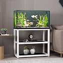 Modern Minimalist Fish Tank Stand, Metal Aquarium Stand, Sleek Design with Dual-tier Storage, Easy to Install, Perfect for Home and Office Use(Style B,21.7x13.8x27.6in)