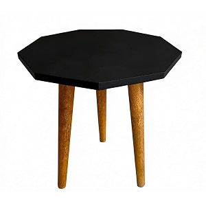 Modern Octagon Side Table with 3 Wooden