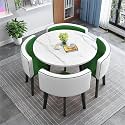 Modern Office Conference Table Set with 4 Chairs Small Meeting Room Table for Meetings and Negotiations 80cm Round Table for Office Reception and Kitchen Dining,N