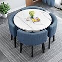 Modern Office Conference Table Set with 4 Chairs Small Meeting Room Table for Meetings and Negotiations 80cm Round Table for Office Reception and Kitchen Dining,V