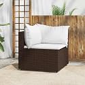 Modern Outdoor Corner Sofa Set with Adjustable Feet and Weather-Resistant Cushions, Durable Poly Rattan and Powder-Coated Steel Frame for Patio Garden Lounge Seating, Deep