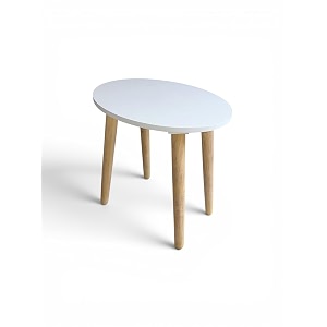 Modern Oval Side Table with 4 Wooden