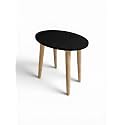 Modern Oval Side Table with 4 Wooden