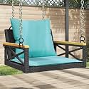 Modern Patio Swing Bench with Cushion, Porch Swing Chair Bench Without Hanging Chains for Outdoors, Courtyard, Garden, 24.8"x24.4"x15.7",-341