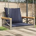 Modern Patio Swing Bench with Cushion, Porch Swing Chair Bench Without Hanging Chains for Outdoors, Courtyard, Garden, 24.8"x24.4"x15.7",-340