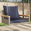 Modern Patio Swing Bench with Cushion, Porch Swing Chair Bench Without Hanging Chains for Outdoors, Courtyard, Garden, 24.8"x24.4"x15.7",-339