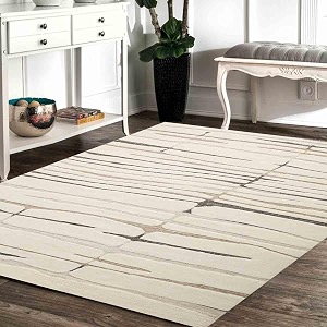 Modern Pattern Wool Carpet with Loop Texture