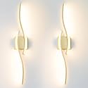 Daunton Modern Gold Wall Light Fixture Set of 2, RC Dimmable LED Wall Light Indoor, LED Wall Decor for Hallway Bedroom Living Room, Hardwired Wall Sconce with Remote Control, 27.56" in, Timer, Memory
