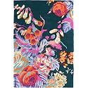 Modern Rose Floral Wool Area Rug | Handmade Area Rug with Garden Colorful Flowers for Living Room Dining Room and Kitchen (Green, 4' x 6')