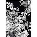 Modern Rose Floral Wool Area Rug | Handmade Area Rug with Garden Colorful Flowers for Living Room Dining Room and Kitchen (Black, 6x8 ft)