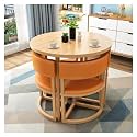 Modern Round Dining Table and Chair Set for Small Spaces Yellow 80cm,Orange-80 * 80cm
