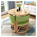 Modern Round Dining Table and Chair Set for Small Spaces Yellow 80cm,Green-80 * 80cm