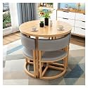 Modern Round Dining Table and Chair Set for Small Spaces Yellow 80cm,Grey-80 * 80cm