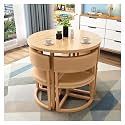 Modern Round Dining Table and Chair Set for Small Spaces Yellow 80cm,Brown-80 * 80cm