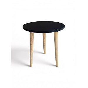 Modern Round Side Table with 3 Wooden