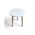Modern Round Side Table with 3 Wooden