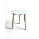 Modern Scalloped Side Table with 3 Wooden