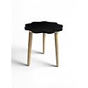 Modern Scalloped Side Table with 3 Wooden