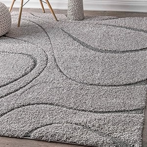 Modern Shaggy Carpet Grey Polypropylene 3x5 Feet