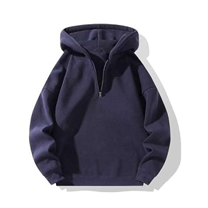 The Modern Soul Half Zipper Solid Hoodie