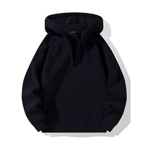 The Modern Soul Half Zipper Solid Hoodie