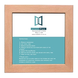 modern style square picture photo poster print art gallery home office frame wall hang or stand 434x434 102mmx102mm beech