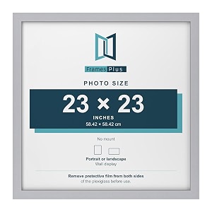 modern style square picture photo poster print art gallery home office frame wall hang or stand 2334x2334 584mmx584mm silver