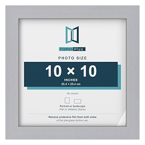 modern style square picture photo poster print art gallery home office frame wall hang or stand 1034x1034 254mmx254mm silver