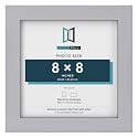 Modern Style Square Picture Photo Poster Print Art Gallery Home office Frame Wall hang or Stand, 8"x8" (203mmx203mm), Silver