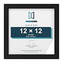 Modern Style Square Picture Photo Poster Print Art Gallery Home office Frame Wall hang or Stand, 12"x12" (305mmx305mm), Black