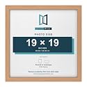 Modern Style Square Picture Photo Poster Print Art Gallery Home office Frame Wall hang or Stand, 19"x19" (483mmx483mm), Oak