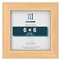 Modern Style Square Picture Photo Poster Print Art Gallery Home office Frame Wall hang or Stand, 6"x6" (152mmx152mm), Pine