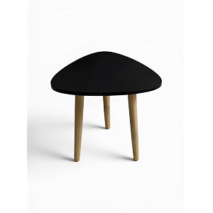 Modern Triangle Side Table with 3 Wooden