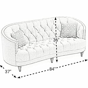 modern wave jordy 3 seater fabric tufted sofa loveseat chaise lounge sectional sofa for living room bedroom office beige