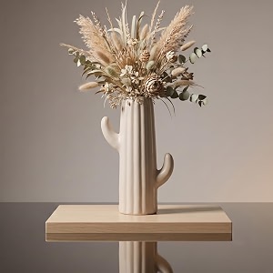 modern white ceramic cactus vase decorative flower vase home decor accent