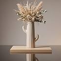 Modern White Ceramic Cactus Vase Decorative Flower Vase Home Decor Accent