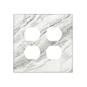 Modern White Grey Cream Marble 2 Gang 2 Duplex Combination Light Switch Cover Decorative Combo Dual Device Receptacle Switch Face Wall Plate