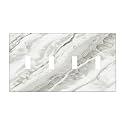 Modern White Grey Cream Marble Decorative 4 Gang Quad Toggle Light Switch Cover Plate Decorative Electric Quadruple Device Faceplate Switchplate Screwless