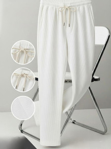 MODESHIFT Solid Men White Track Pants