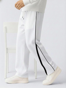 MODESHIFT Solid Striped Men White Track Pants
