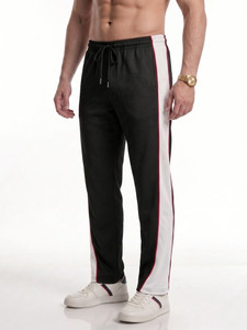 modeshift striped men white track pants