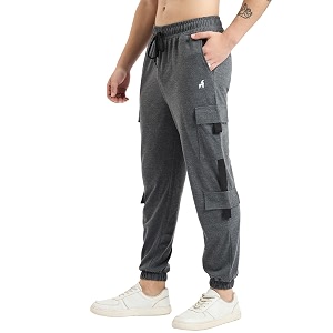 Modeve Mens Cargo Joggers Style Solid Trackpant
