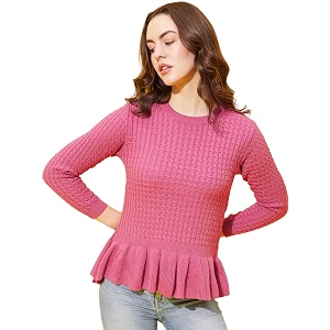 Modeve Round Neck Casual Women SweaterWinterwear