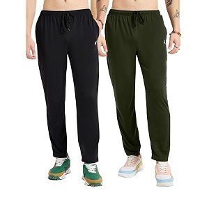 Modeve Womens Solid Cotton Blend Track Pant