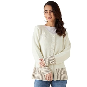modeve women embroidered round neck sweater for winterwinterwear