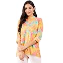 Modeve Women Multicolor Banded Collar Top