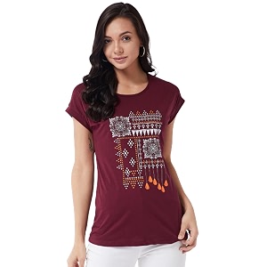 Modeve Women Printed Cotton Blend Half Sleeve