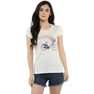 Modeve Women Printed Cotton Blend Half Sleeve