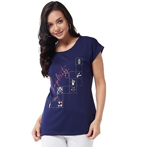 Modeve Women Printed Cotton Blend Half Sleeve