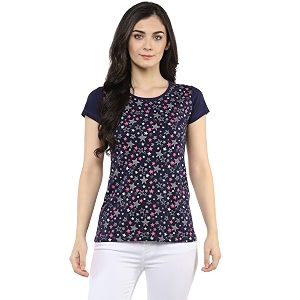 Modeve Women Printed Cotton Blend Half Sleeve